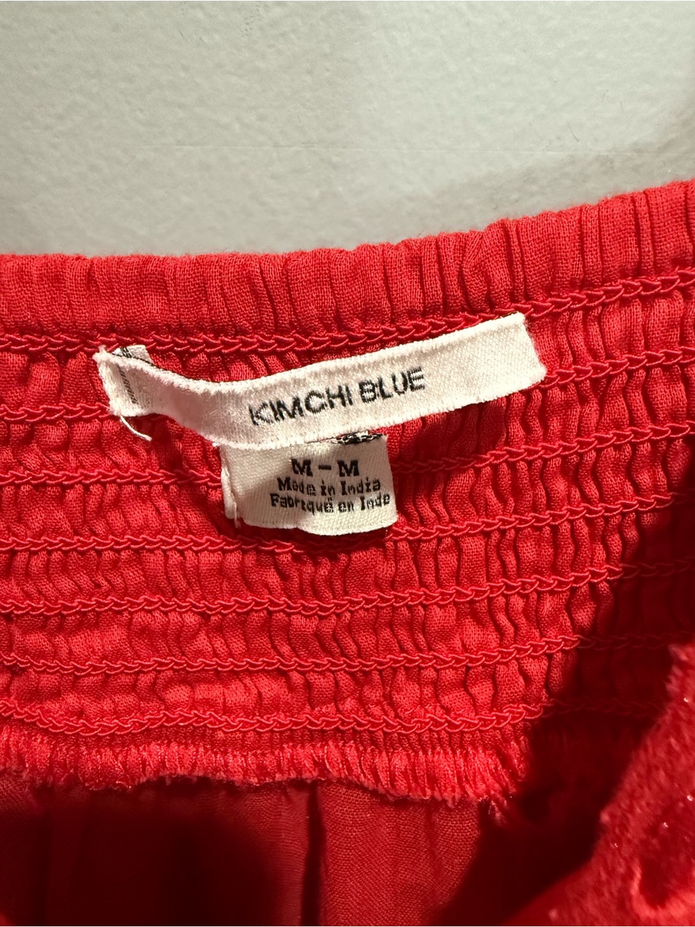 Kimchi Blue Urban Outfitters Red Cotton Babydoll Tank Top Lace Ruffle M - Picture 4 of 8
